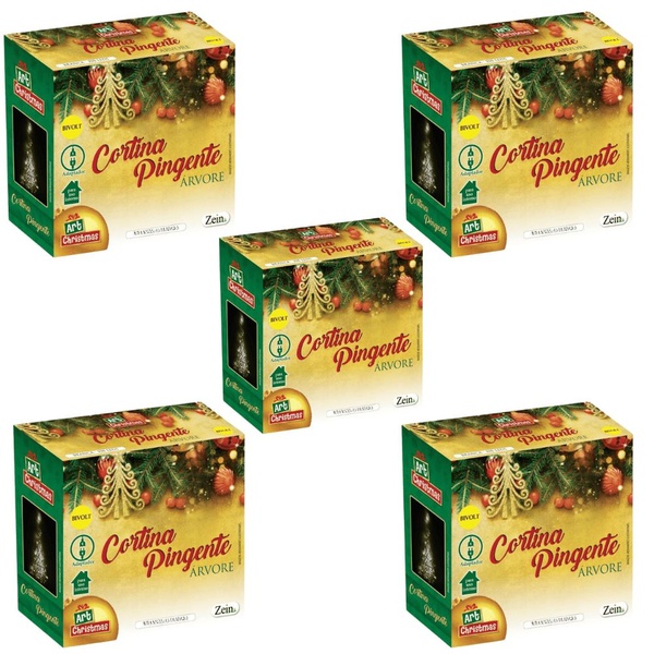 Kit 5 Cortina Pingente Arvore Colorido 108 Leds 4m Bivolt