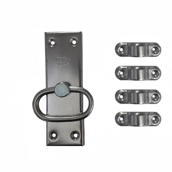 Kit 5 Cremona Inox + 5 Vara Cremona Zincada Ovalada 1,2m