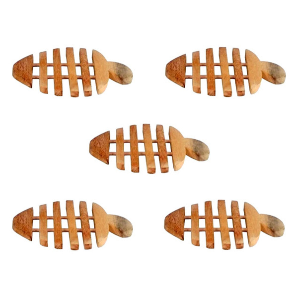 Kit 5 Descanso De Panela De Pau Madeira Modelo Pêra 21x16 Cm