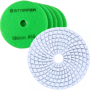 Foto de Kit 5 Disco De Lixa Diamantado Velcro 100mm #50 - Starfer