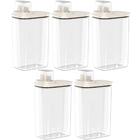 Kit 5 Dispenser De Sabão Líquido 2,3l Bege Tampa Medidora Ou