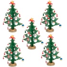 Kit 5 Enfeite De Madeira Arvore De Natal 24,5 Cm