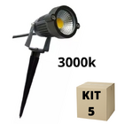 Kit 5 Espeto De Jardim Led 7w Bivolt Ip65 3000k À Md1020