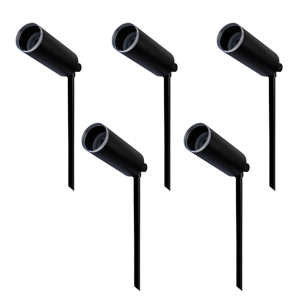 Kit 5 Espetos De Jardim Móvel Luminária Balizador Preto 30cm