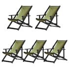 Kit 5 Espreguiçadeiras Preguiçosa Dobrável Envernizada Black
