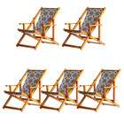 Kit 5 Espreguiçadeiras Preguiçosa Dobrável Envernizada Mel Em