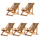Kit 5 Espreguiçadeiras Preguiçosa Dobrável Envernizada Mel Em