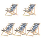 Kit 5 Espreguiçadeiras Preguiçosa Dobrável Madeira Maciça Nat
