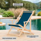 Kit 5 Espreguiçadeiras Preguiçosa Dobrável Madeira Maciça Nat