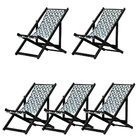 Kit 5 Espreguiçadeiras Preguiçosa Dobrável Sem Braço Black Em