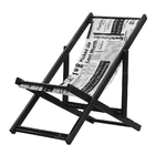 Kit 5 Espreguiçadeiras Preguiçosa Dobrável Sem Braço Black Em