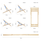 Kit 5 Espreguiçadeiras Preguiçosa Dobrável Sem Braço Black Em