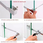 Kit 5 Fechaduras Vitrine Cromada Trava Jacaré 140mm Vidro