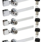 Kit 5 Fechaduras Vitrine Cromada Trava Jacaré 140mm Vidro