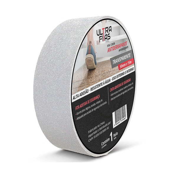 Kit 5 Fitas Antiderrapante 15 Metros - Transparente