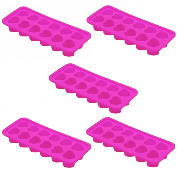 Kit 5 Formas Em Silicone Gelo Chocolate Com 12 Cavidades Cora