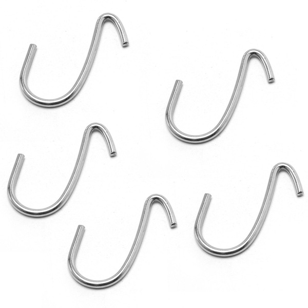 Kit 5 Ganchos Simples Para Painel Porta Utensílios-inox Polido