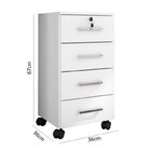 Kit 5 Gaveteiros 4 Gavetas Com Rodízios E Chave Gávea Office