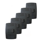 Kit 5 Interruptor Simples Preto 10a 250v Placa 4x2 Ilumi