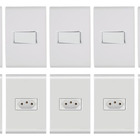 Kit 5 Interruptores + 5 Tomadas 10a Com Placa Tramontina Liz