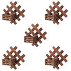 Kit 5 Jardins Verticais De Madeira 30x30cm Com Cachepot