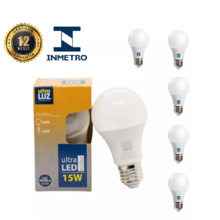Kit 5 Lâmpada Led 15w Bulbo E27 6500k Branco Frio Ultra Luz 1
