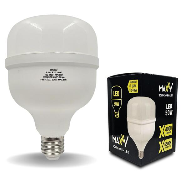 Kit 5 Lâmpada Led Bulbo 50w Fria
