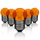 Kit 5 Lâmpadas Bolinha Bg-35 Âmbar E-27 7w 220v