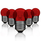 Kit 5 Lâmpadas Bolinha Bg-35 Vermelha E-27 7w 127v