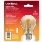 Kit 5 Lampadas Bulbo A60 Led Ourolux Retro 4w Branco Quente 2