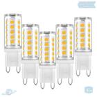 Kit 5 Lâmpadas De Led Halopin G9 5w Branco Quente (3000k)