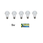 Kit 5 Lâmpadas Led 9w Bulbo Soquete E27 Bivolt Branco Frio