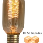 Kit 5 Lâmpadas Retro Decorativa Vintage Thomas Edison T45 127v