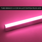 Kit 5 Lâmpadas Tubular Coloridas 10w De Led T8 60 Cm - Rosa