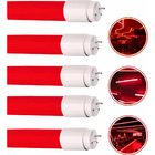 Kit 5 Lâmpadas Tubular Coloridas 20w De Led T8 120 Cm - Verme