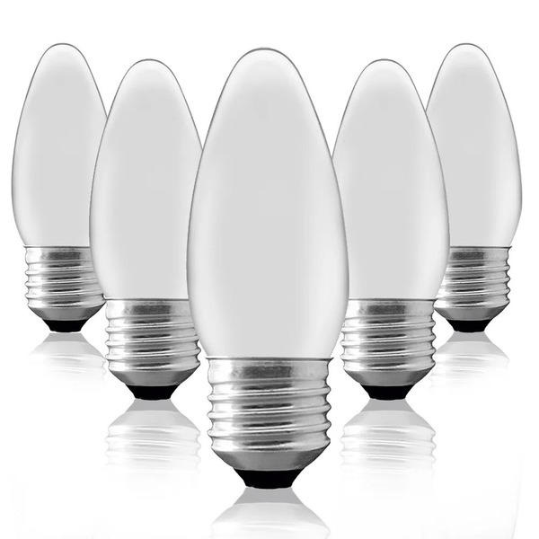 Kit 5 Lâmpadas Vela Lisa Leitosa Vl-37 E-27 40w 127v