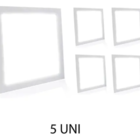 Kit 5 Luminaria Led Plafon Painel 25w Embutir 6000k Quadrada