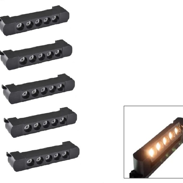 Kit 5 Luminária Led Pontual Linear 10w 3000k Para Trilho Pret