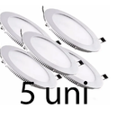 Kit 5 Luminaria Painel Plafon 24w(25w) Led Redondo Embutir 30