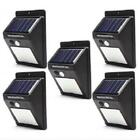 Kit 5 Luminária Solar Iluminação Jardimparede 30 Leds