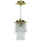 Kit 5 Lustres Pendente De Cristal Acrilico Spark Dourado