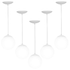 Kit 5 Lustres Pendentes Orby Bolinha Branco
