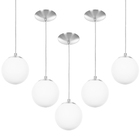 Kit 5 Lustres Pendentes Orby Bolinha Escovado