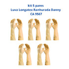 Kit 5 Luvas Limpeza Geral Longatex Ranhurada Danny Ca 9567 G