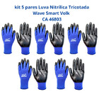 Kit 5 Luvas Proteção Nitrílica Tricotada Wave Smart Volk Epi