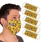 Kit 5 Máscaras De Proteção Estampadas Tecido Duplo 100% Algod