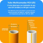 Kit 5 Metros 16mm Tubo Multicamadas Pex Gás Amarelo + Registr