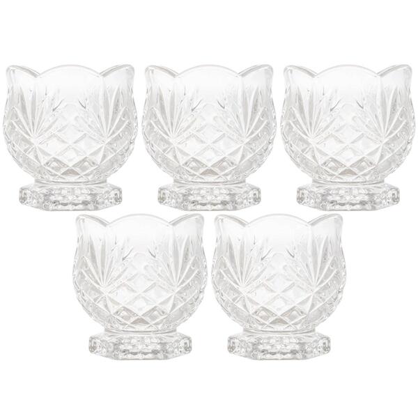 Kit 5 Mini Vasos Decorativos 8x8cm Dublin Porta Colher Crista