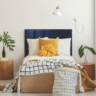 Kit 5 Módulos Estofado Cabeceira Cama Casal 20x60cm Azul