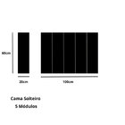 Kit 5 Módulos Estofado Cabeceira Cama Casal 20x60cm Off Wite